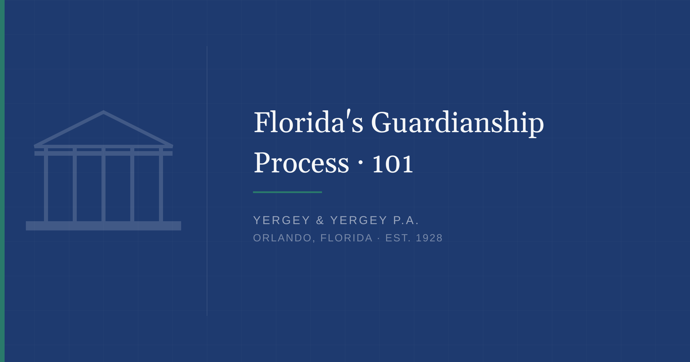 Title card: "Florida's Guardianship Process · 101"