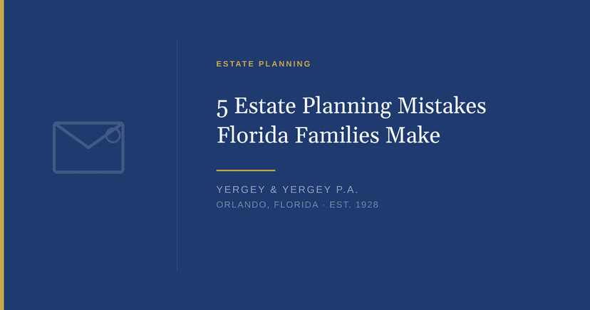 Title card: "5 Estate Planning Mistakes Florida Families Make"