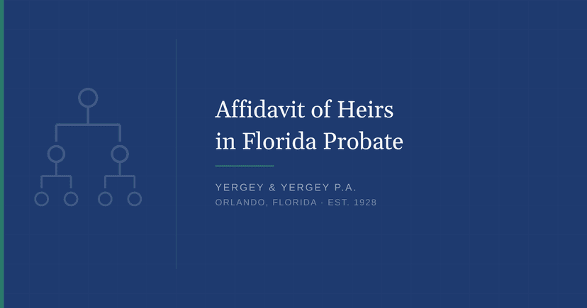 Title card: "Affidavit of Heirs in Florida Probate"
