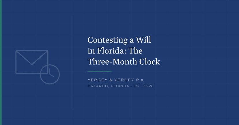Title card: "Contesting a Will in Florida: The Three-Month Clock"