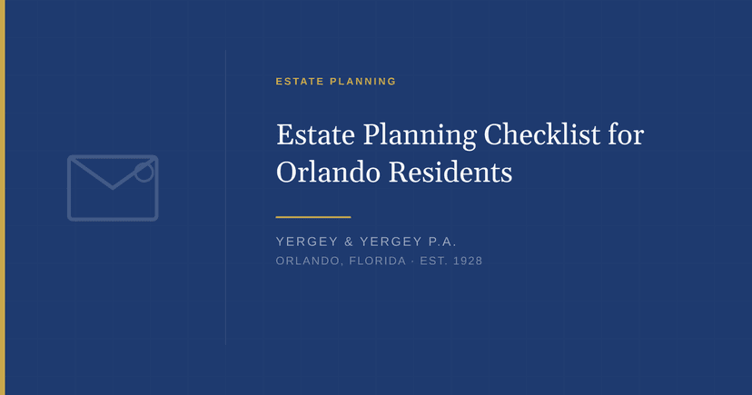 Title card: "Estate Planning Checklist for Orlando Residents"