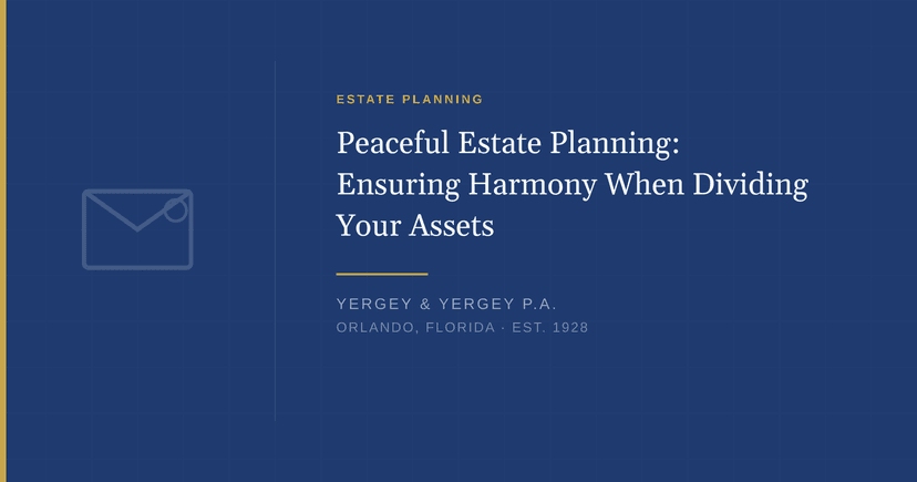 Title card: "Peaceful Estate Planning: Ensuring Harmony When Dividing Your Assets"