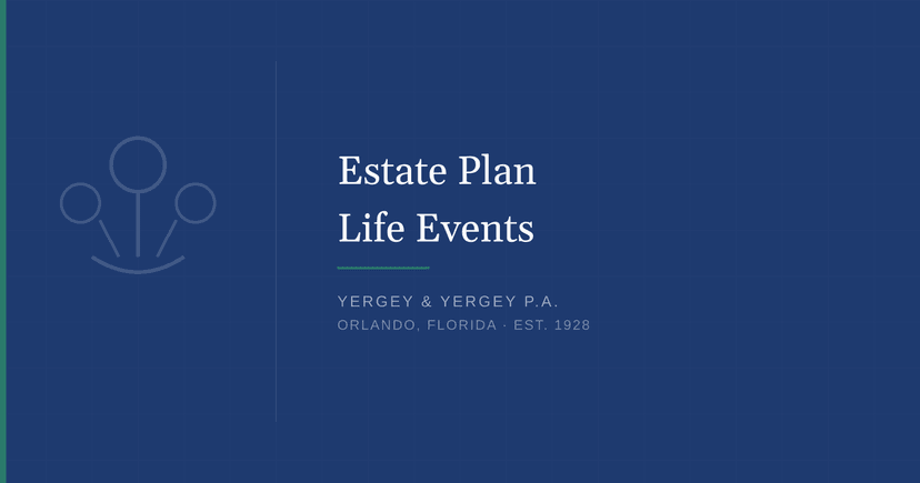 Title card: "Estate Plan Life Events"